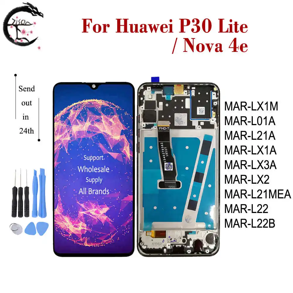 ЖК-дисплей с рамкой для huawei P30 lite Экран дисплея с сенсорным экраном дигитайзер в сборе Nova/4e полный ЖК-дисплей MAR-LX1M MAR-L01A MAR-LX1A MAR-L22A