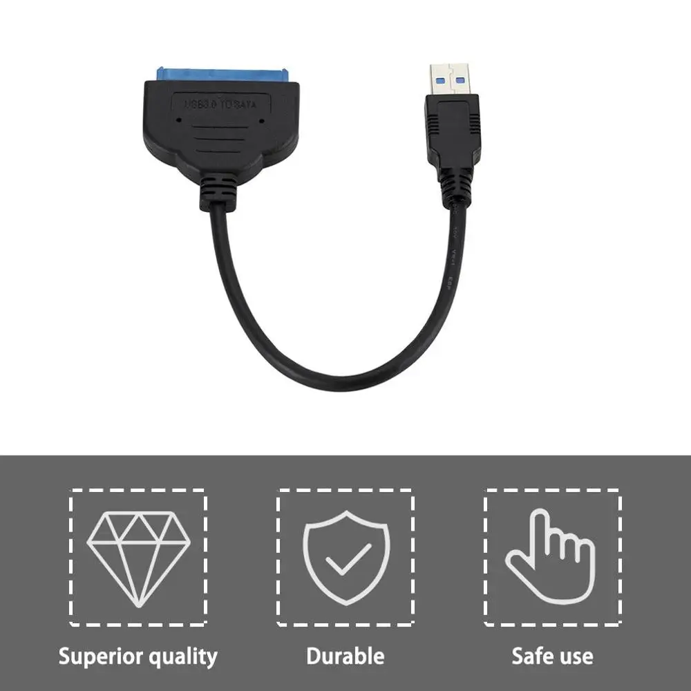 USB 3.0 to 2.5in SATA III 22 Pin Adapter Cable w/UASP- SATA to USB 3.0 Converter for External SSD/HDD Hard Drive Disk