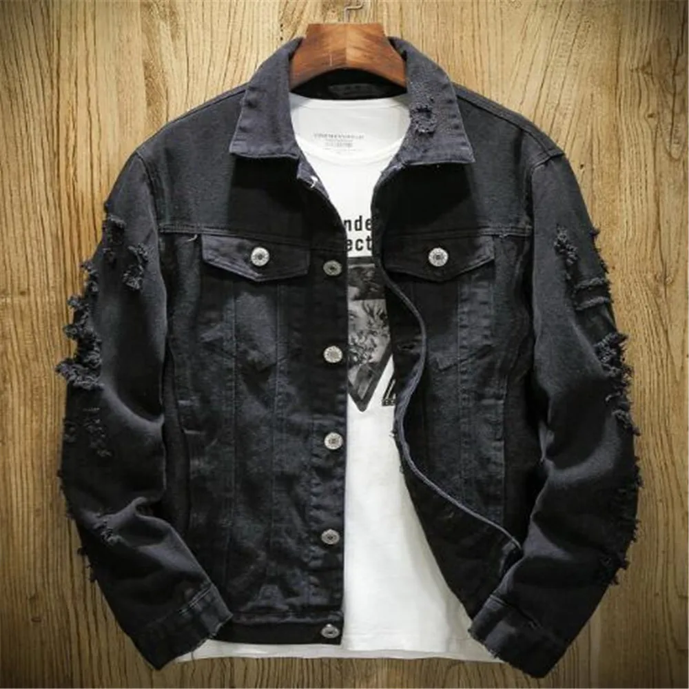 mens denim jacket ripped