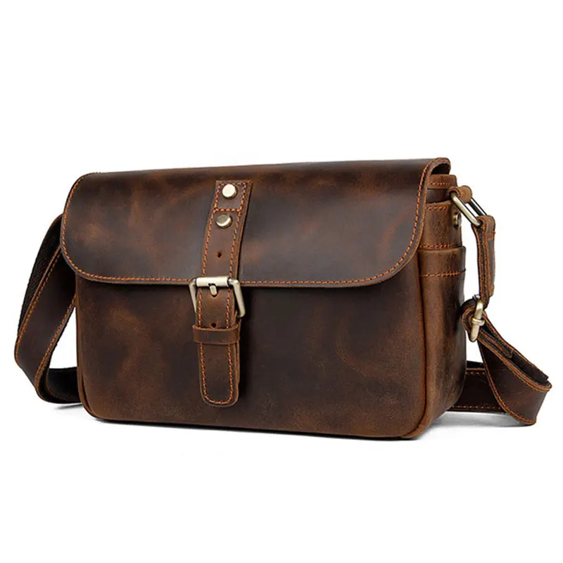 

Luufan Men Classic Retro Genuine Leather Handbags Brown Male Business Travel Messenger Bags Men Crossbody Shoulder Bag
