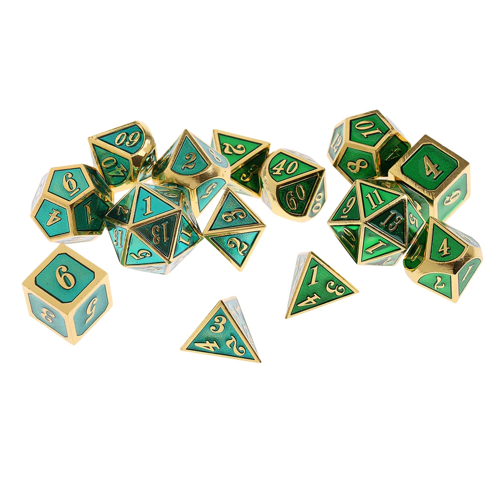14x синий и зеленый многогранные кубики D4-D20 настольная игра для подземелья и Драконов