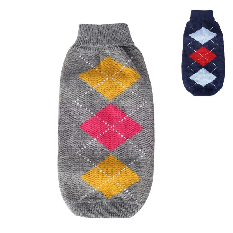 Трикотажная одежда для домашних животных собака осень-зима теплый решеточный свитер щенок гольф для маленьких и средних собака Йоркширский терьер Костюм Тедди