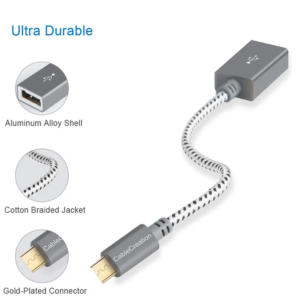 Микро USB OTG кабель Плетеный Micro к адаптер совместим с Samsung S7 флэш накопитель мышь