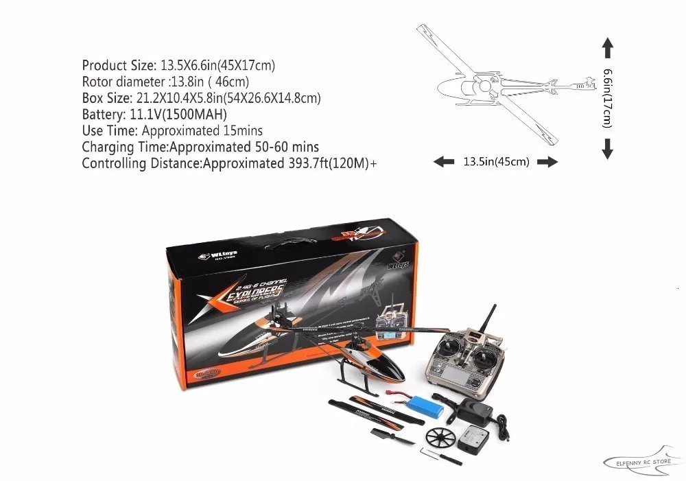 Большой вертолет WLtoys V950 с бесщеточным двигателем 2,4G 6CH 3D6G бесщеточный Радиоуправляемый вертолет RTF