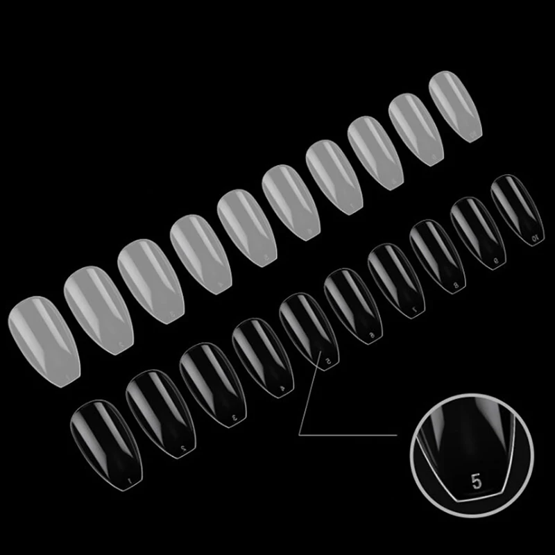 500 шт./пакет DIY полностью накладные для Неил арта украшения для кончиков ногтей прозрачный/натуральный Цвет половина-обманкой нейл-арта искусственные акриловые для маникюра(гель-маникюр набор
