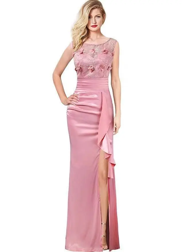 Женское вечернее платье макси с рюшами и рюшами для выпускного вечера, винтажное Элегантное Длинное платье, большие размеры, летнее платье L0082