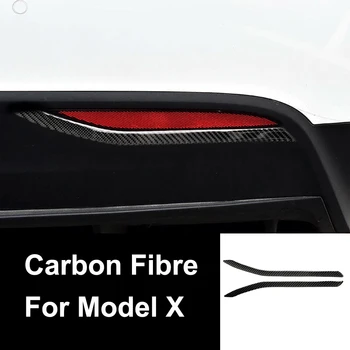 

2pcs/set Car Tail Fog Light Cover Trim for Tesla Model X Auto Real Carbon Fiber Protective Stickers External Decors Accessories