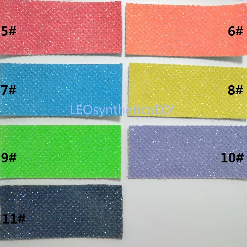90X134CM Neon Microfiber Glitter Fabric, Cuero Sintetico Glitter Leather For Making Bows Accessories LEOsyntheticoDIY P761
