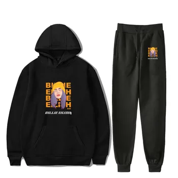 

Billie Eilish Hoodies Sweatpants Two-piece Suit Men Women Fashion Tracksuit Hip Hop Casual Hoody Sport Sets Billie Eilish Suit