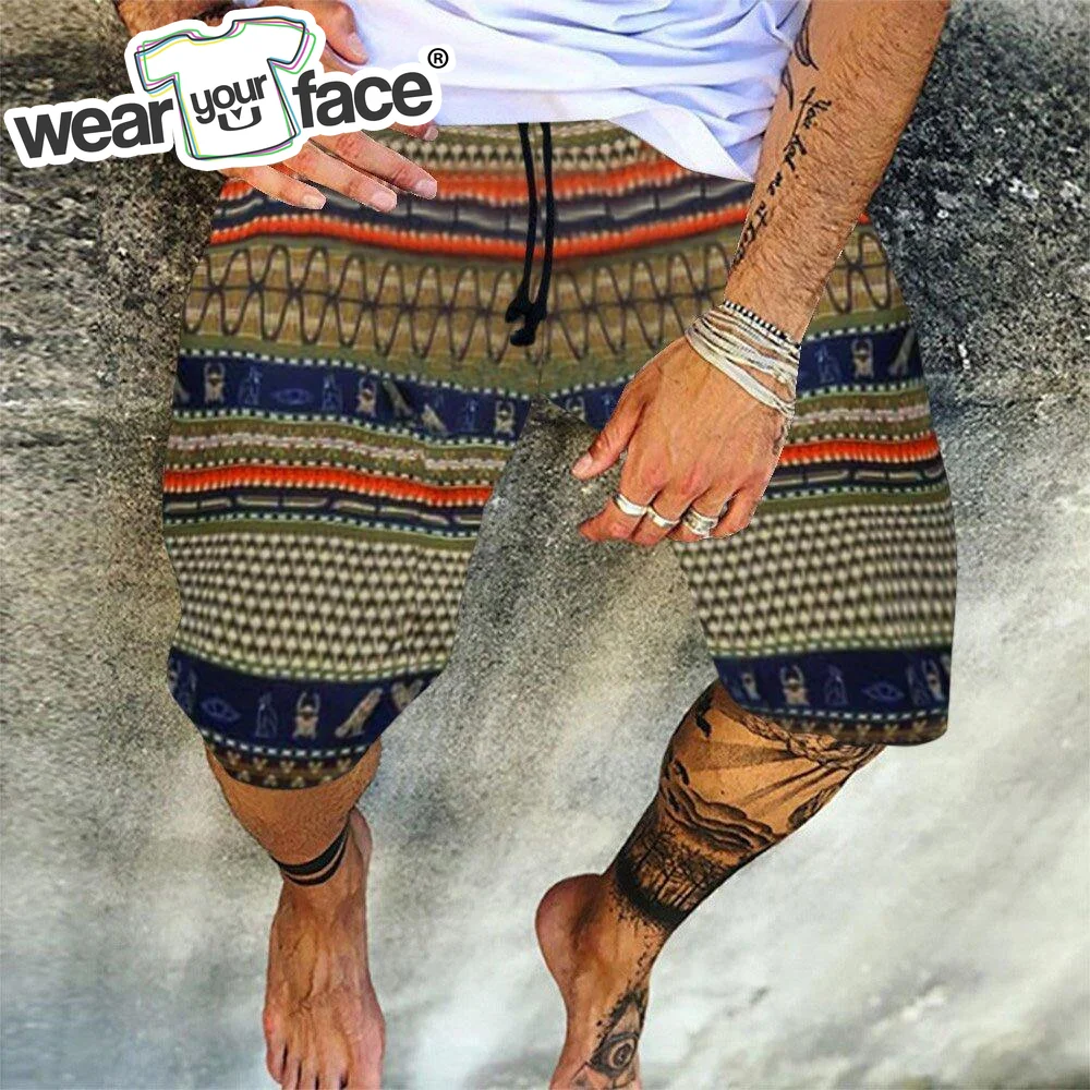 Tribe Pattern Sunset 3D All Over Printed Summer Shorts Fashion Beach Mens Bermuda Casual Short Home Unisex Cargo Shorts Dropship