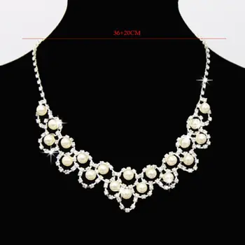 

Jewelry Sets Wedding Rhinestone Crystal Bib Statement Necklace Earrings Set Brides Party Prom for Women Y4QB