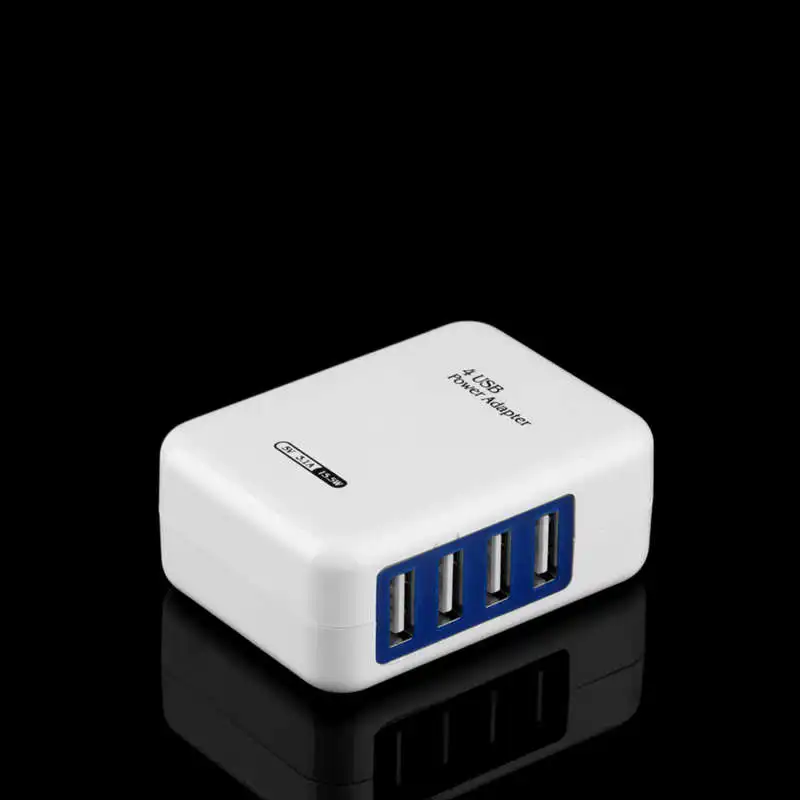 Полностью белый пластик 2.1A 4 порта Usb портативное устройство для зарядки из настенной розетки для дома и путешествий адаптер питания переменного тока для Iphone для Ipod Us Plug