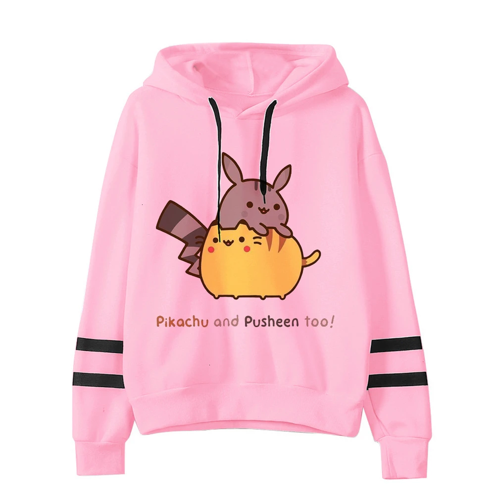 cat hoodie women fashion cartoon korean harajuku pink female style kawaii 90s clothes hood Sweatshirt Oversized cat clothes - Цвет: 824