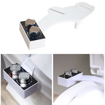 

Bidet Toilet Attachment with Dual Nozzle, Adjustable Water Pressure Fresh Water Spray for Sanitary and Feminine Wash