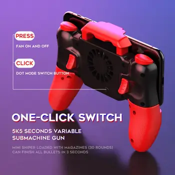 

Game F6 For PUBG Controller Handle Mobile Firing Aid Stand With Cooler Cooling Fan Game Stand for iPhone IOS