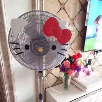 

35-45cm Cute KT Cat Fan Dust Covers Kids Finger Guards Cover Pink White Helloo Kitty Doraemon Melody Cartoon Electric Fan Covers