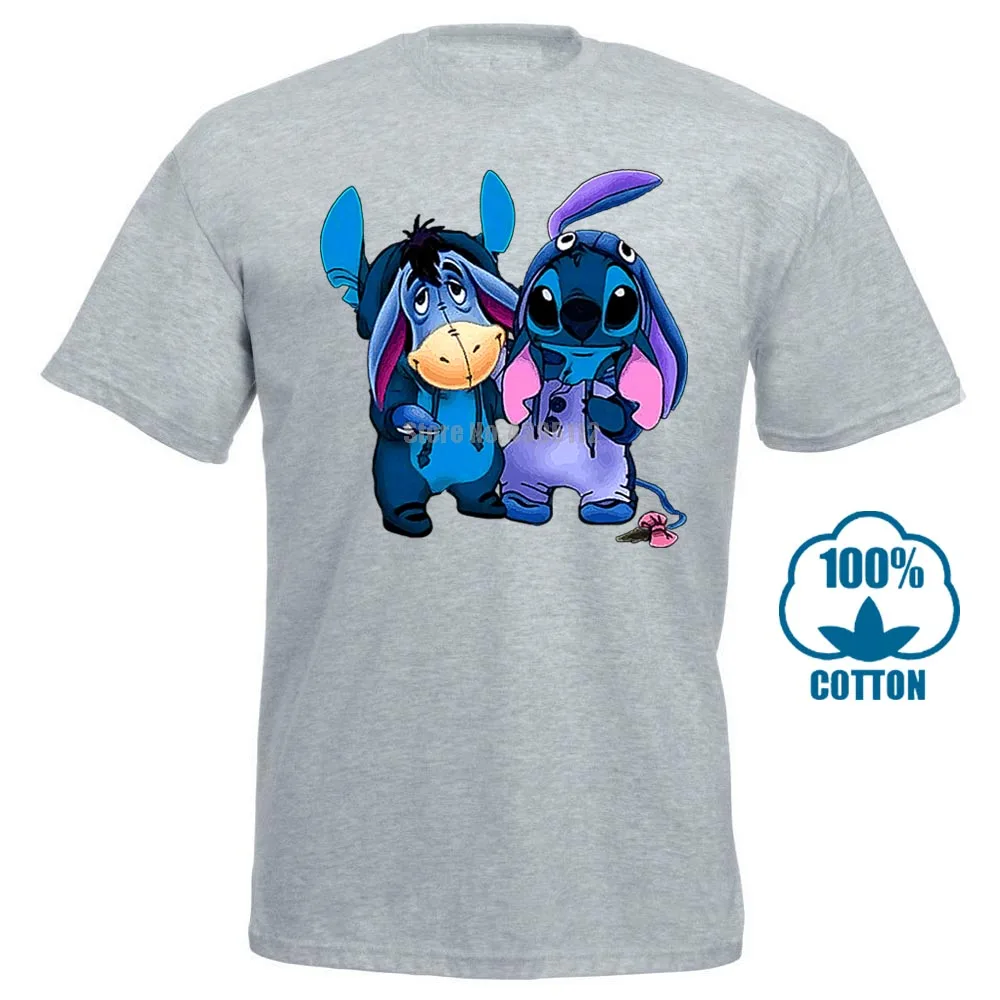 Eeyore и Stitch мы лучшая футболка друзей черные хлопковые мужские S 6Xl Сделано в США - Цвет: Серый