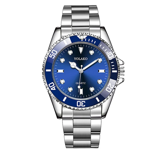 Синий Роскошные Rolexable золотые часы для мужчин лучший бренд из нержавеющей стали водонепроницаемые мужские повседневные деловые наручные часы relogio masculino - Цвет: Синий