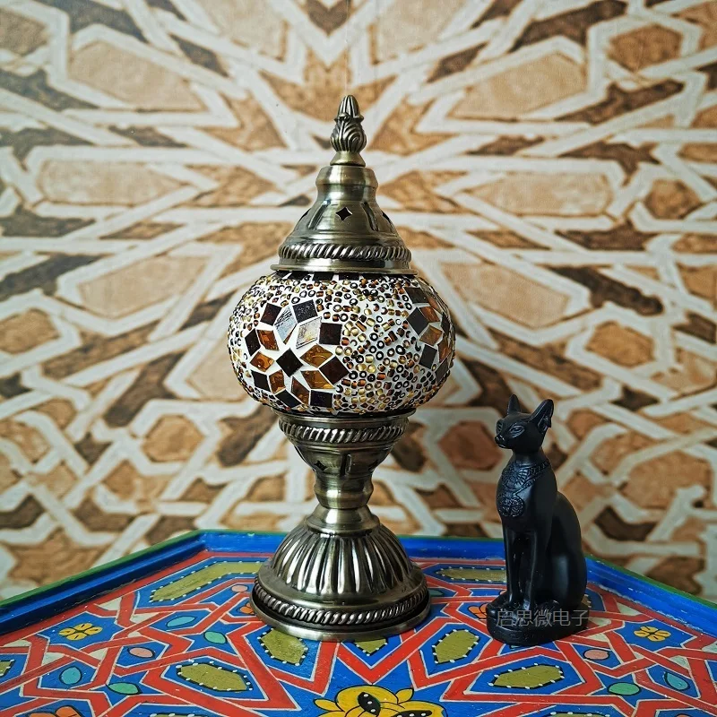 Turco mosaico lâmpada de mesa do vintage