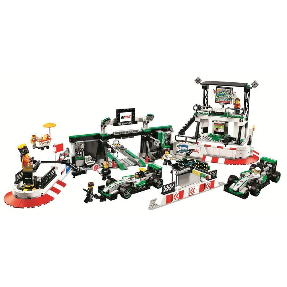 

speed champions Mercedes AMG Petronas Formula One Team Building Blocks Kits Bricks Classic Model Kids Toys Compatible Legoings