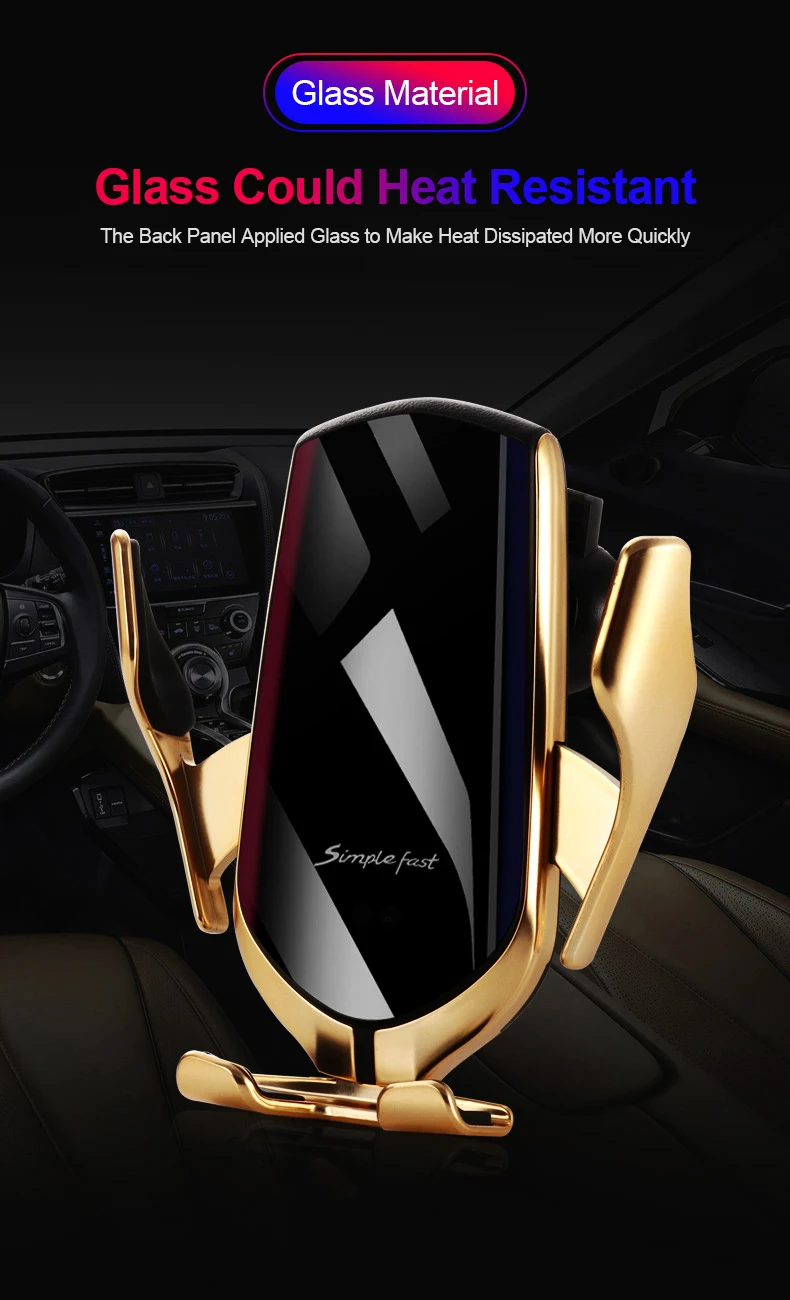R2 Qi Car Wireless Charger 3 in 1 Infrared Air Vent Car Phone Holder Mount for iPhone Samsung Xiaomi Huawei cellphone