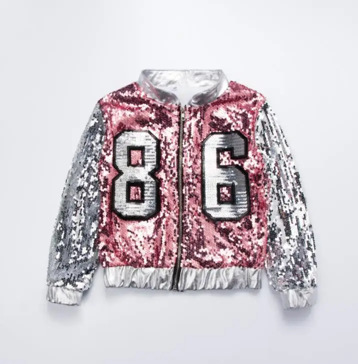 only jacket Детская одежда в стиле хип-хоп для девочек; костюм Джаз современное бальное Одежда для танцев Костюмы расшитое блестками для Спортивная Одежда для девочек Для дeтeй 4 6 8 12 лeт старый - Цвет: only jacket