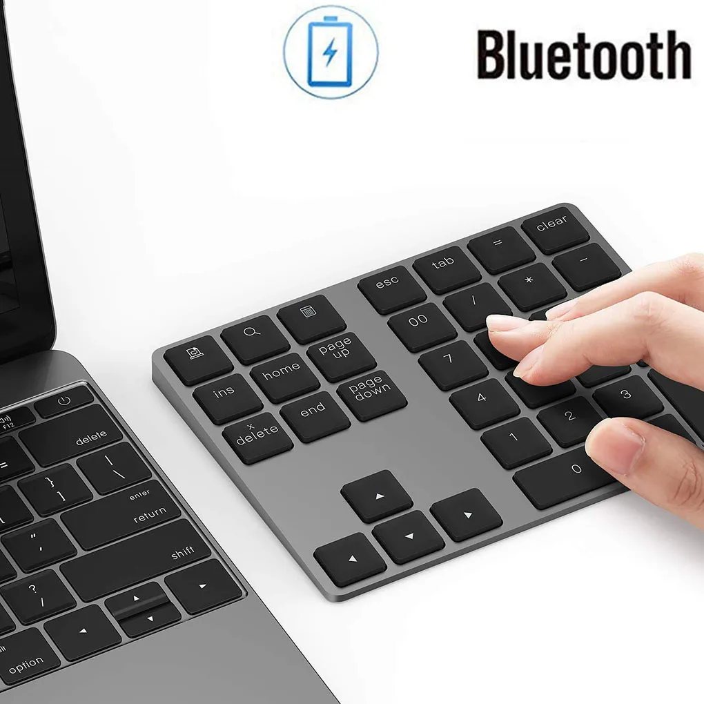 Алюминиевый сплав Bluetooth номер Pad перезаряжаемая беспроводная цифровая клавиатура тонкая внешняя клавиатура Numpad