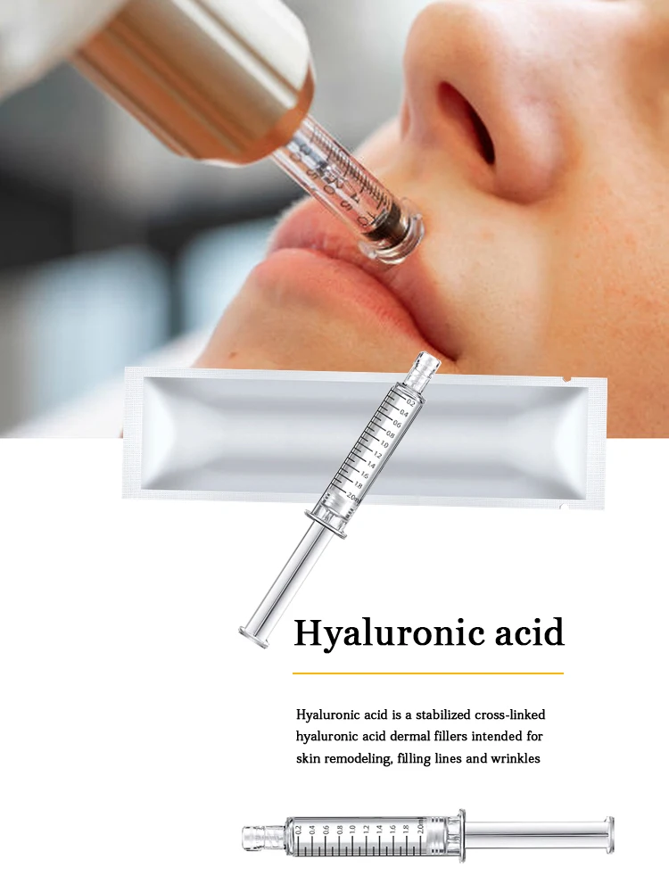 

2ml Cross-linked Hyaluronic acid gel Lip Filler for Hyaluronic atomizer gun Needle Free Meso gun long lasting contouring filler