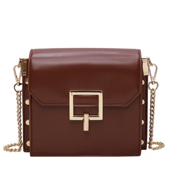 

Women's brand bag 2019 casual handbag female small square bag designer leopard black red female PU leather Messenger bag shoulde