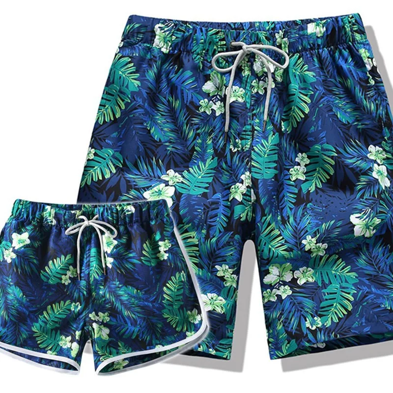 Летние мужские быстросохнущие шорты, дышащие пляжные спортивные мужские модные шорты с пятиточечным цветком, большие размеры, парные шорты WGDK52