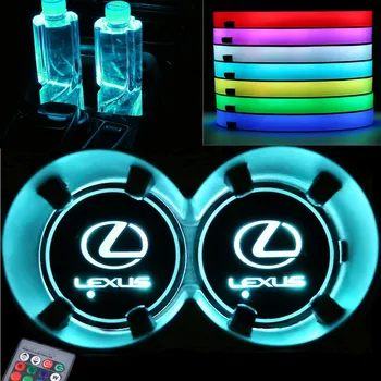 

7 Colors Car LED Light Cup Holder USB Water Coaster For Lexus NX200T ES250 ES300 ES350 RX300 RX350 NX200 GS300 GS400 IS200