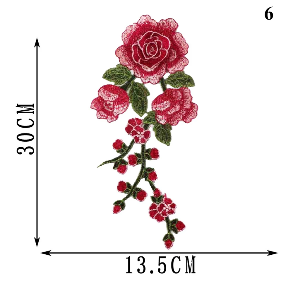 1 шт. Милые Красочные розы аппликация нашивка цветы вышитые пришить на одежду сумки ручная работа, сделай сам, ремесло ткань с орнаментом стикер - Цвет: 6