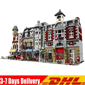 

IN Stock Compatible 10182 10197 10185 15002 Cafe Corner+15004 Fire Brigade+15008 Green Grocer Model Building Blocks Bricks Toys