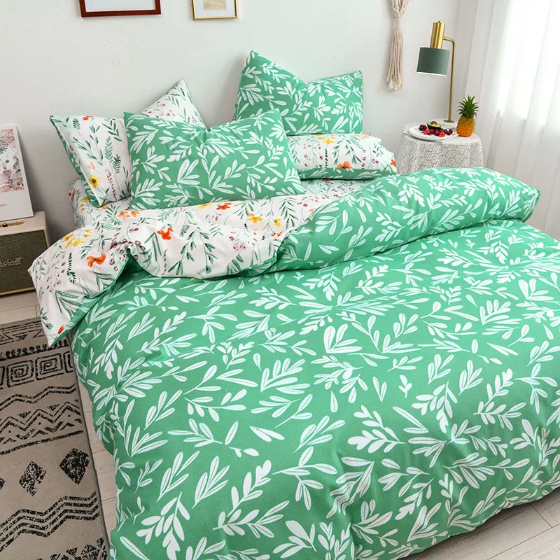 

Cute Print Flower Tropical Plant Kid Bed Cover Set Duvet Cover Adult Child Bed Sheets And Pillowcases Comforter Bedding Set