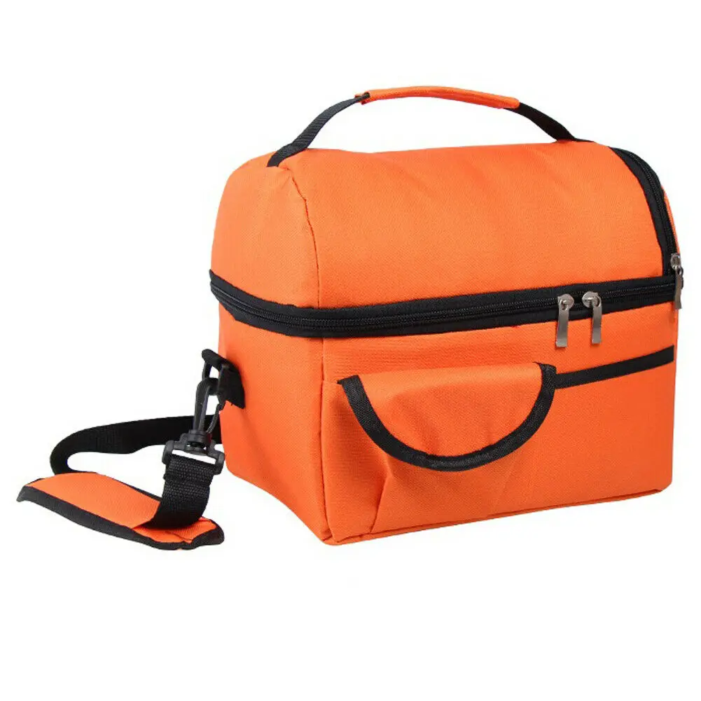 8л изолированная сумка для обеда Coolbag для работы и пикника для взрослых и детей для хранения еды Ланчбокс США - Цвет: Оранжевый