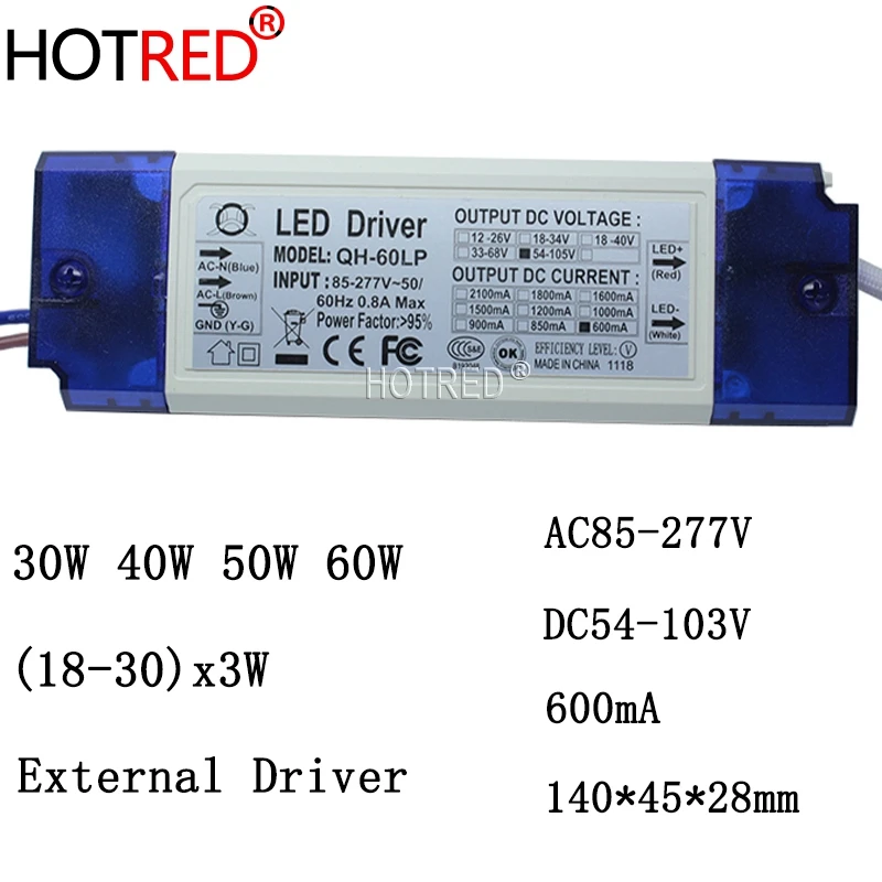 10 шт. светодиодные трансформаторы 40 Вт 50 60 600 мА|led corn|led information display boardled street light power