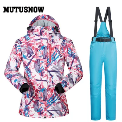 Winter Suit Women Ski Suit Snowboard Jacket Pant Super Warm Female Windproof Waterproof Outdoor Sport Wear Hooded Skiing Coat