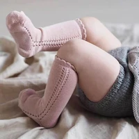 Cotton Baby Knee Socks White Boys Girls Elegance Baby Socks Long Tube Kids Children Spanish Style kniekousen meisje Knee High 1