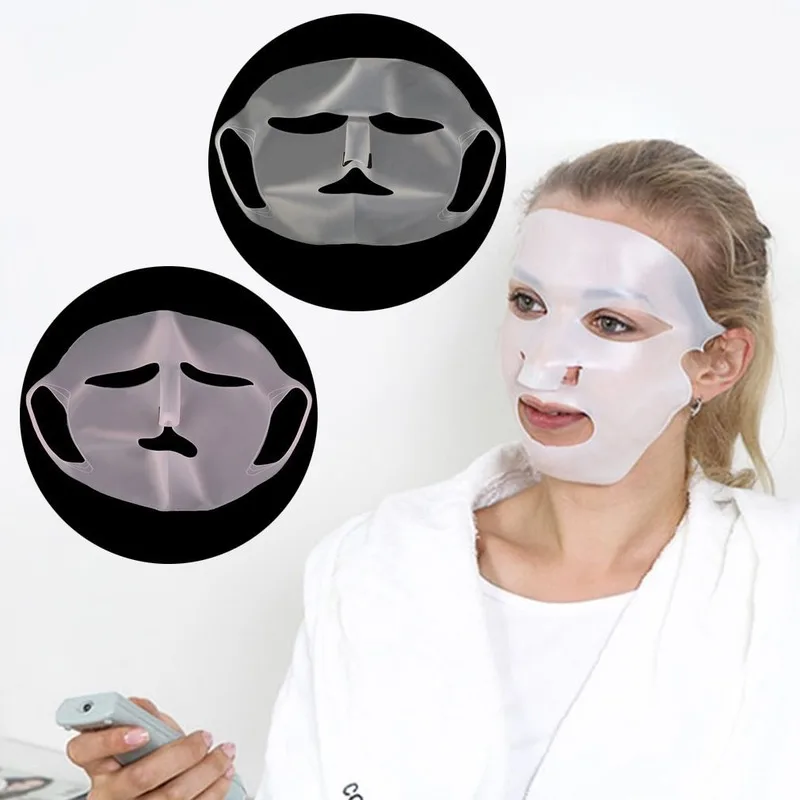 

Reusable Silicone Face Mask Skin Care for Sheet Mask Prevent Evaporation Steam Reuse Waterproof Mask White Face Mask Beauty Tool