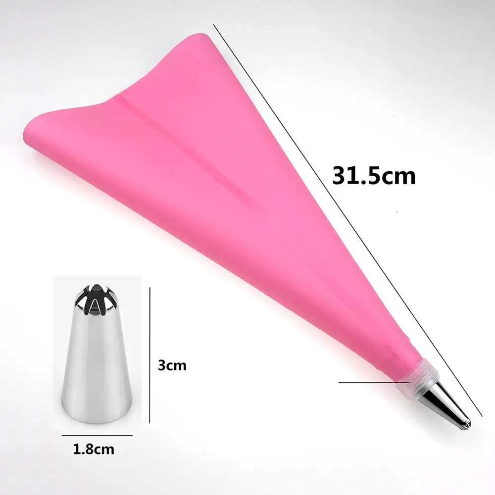 pink 16 шт. трубопровод сопла из нержавеющей стали сопла инструменты DIY торты кремовые кексы печенье украшения торта инструменты - Цвет: pink