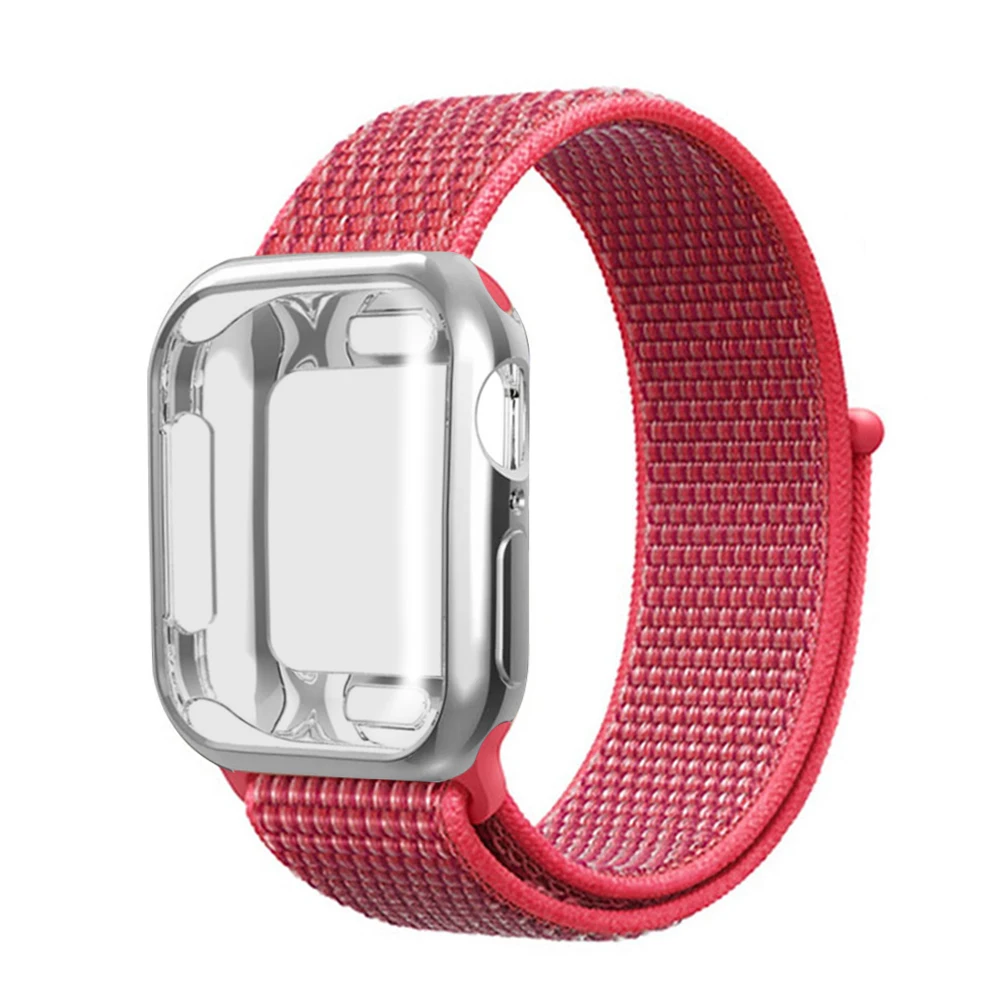 Дорожная сумка для мужчин/нейлон ремешок+ чехол для Apple watch 5/4/3/2/1, 42 мм, 38 мм, версия в едином положении во время занятий легкой атлетикой, band применяется для наручных часов iwatch, 40 мм 44 спортивный браслет - Цвет ремешка: Chinese red