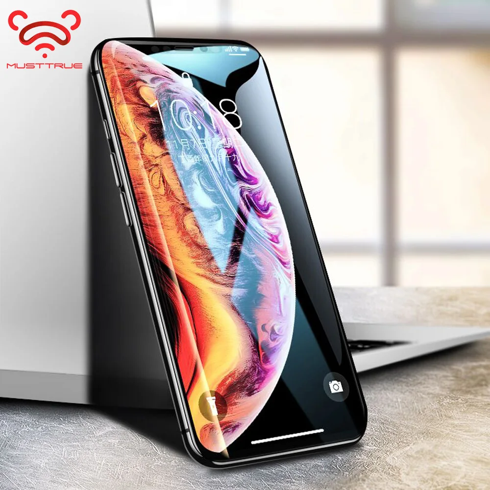 

MUSTTRUE 9D Full Cover Protective Glass For iPhone 7 8 Plus Glass Flim iPhoneX XR XS Max Tempered Glass on for iPhone 11 Pro max