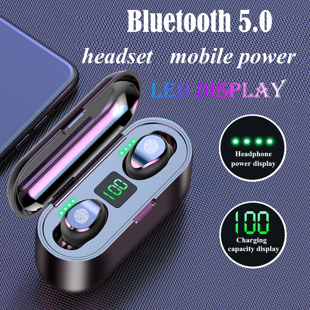 F9 Bluetooth наушники стерео Беспроводная гарнитура HIFI Звук спортивные наушники Hands-free игровая гарнитура с микрофоном для iphone