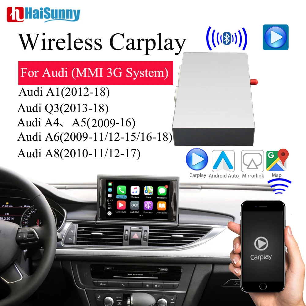 

Wireless Car play Android Auto Support Multimedia Navigation Rear Camera Decoder CarPlay For Audi MMI Q3 Q5 A1 A3 A4 B8 A5 A6 c7