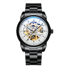 Роскошные автоматические часы модные повседневные мужские часы Лидирующий бренд роскошные механические часы со скелетом водонепроницаемые светящиеся стрелки