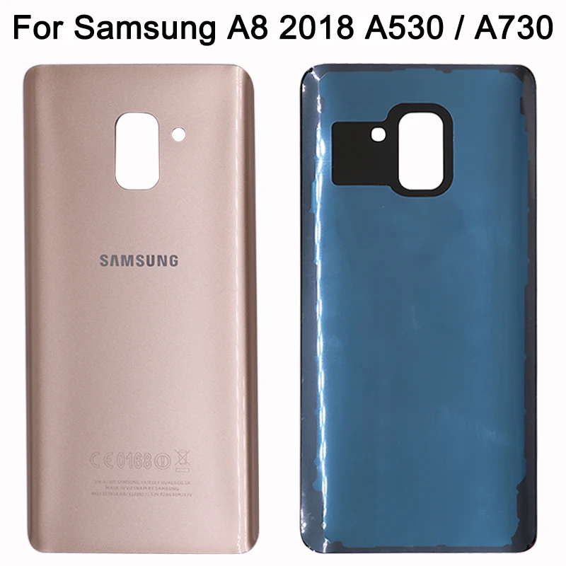 A530 A730 крышка батареи для samsung Galaxy A8 A530/A8 Plus A730 задняя крышка Задняя стеклянная дверная панель Корпус