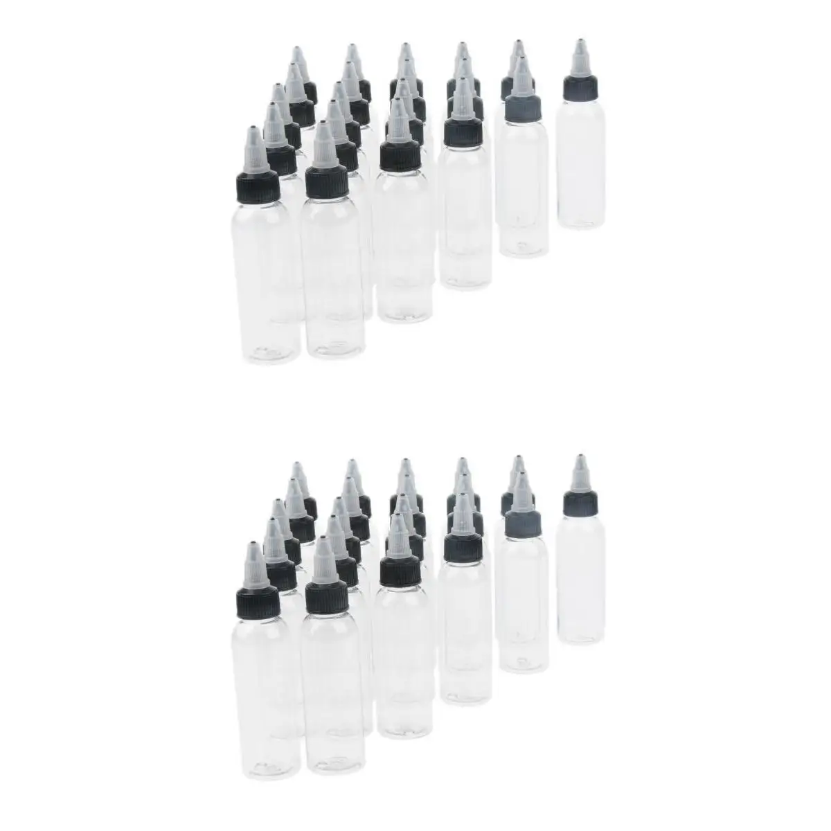 40pcs Plastic Empty Liquid Solvent Bottles With Twist Top Caps Leak Proof