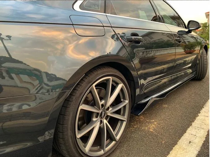 Новинка A4 S4 настоящая карбоновая Автомобильная боковая юбка бодкомплект бампер боковая юбка чехол для Audi B9 A4 S4 RS4 Sline