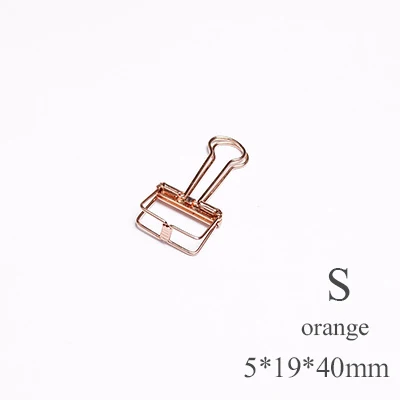 orange S Новинка, сплошной цвет, выдалбливают металлические скрепки, зажимы для заметок, букв, скрепки, канцелярские принадлежности, FOD - Цвет: orange S
