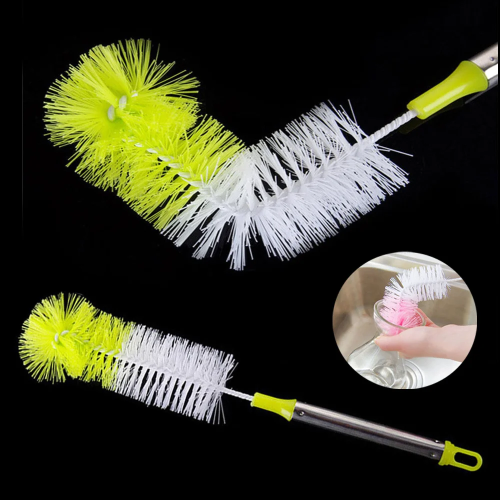 Stainless Steel Bottle Brush Cleaning Tube Cup Nylon Cleaning Hair